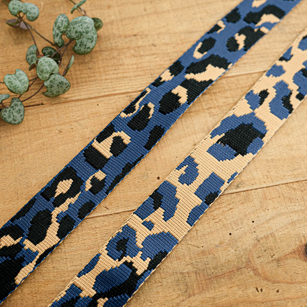 Blue Leopard-Print Strap - Maison Klem